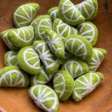 Load image into Gallery viewer, a bunch of felt lime slices
