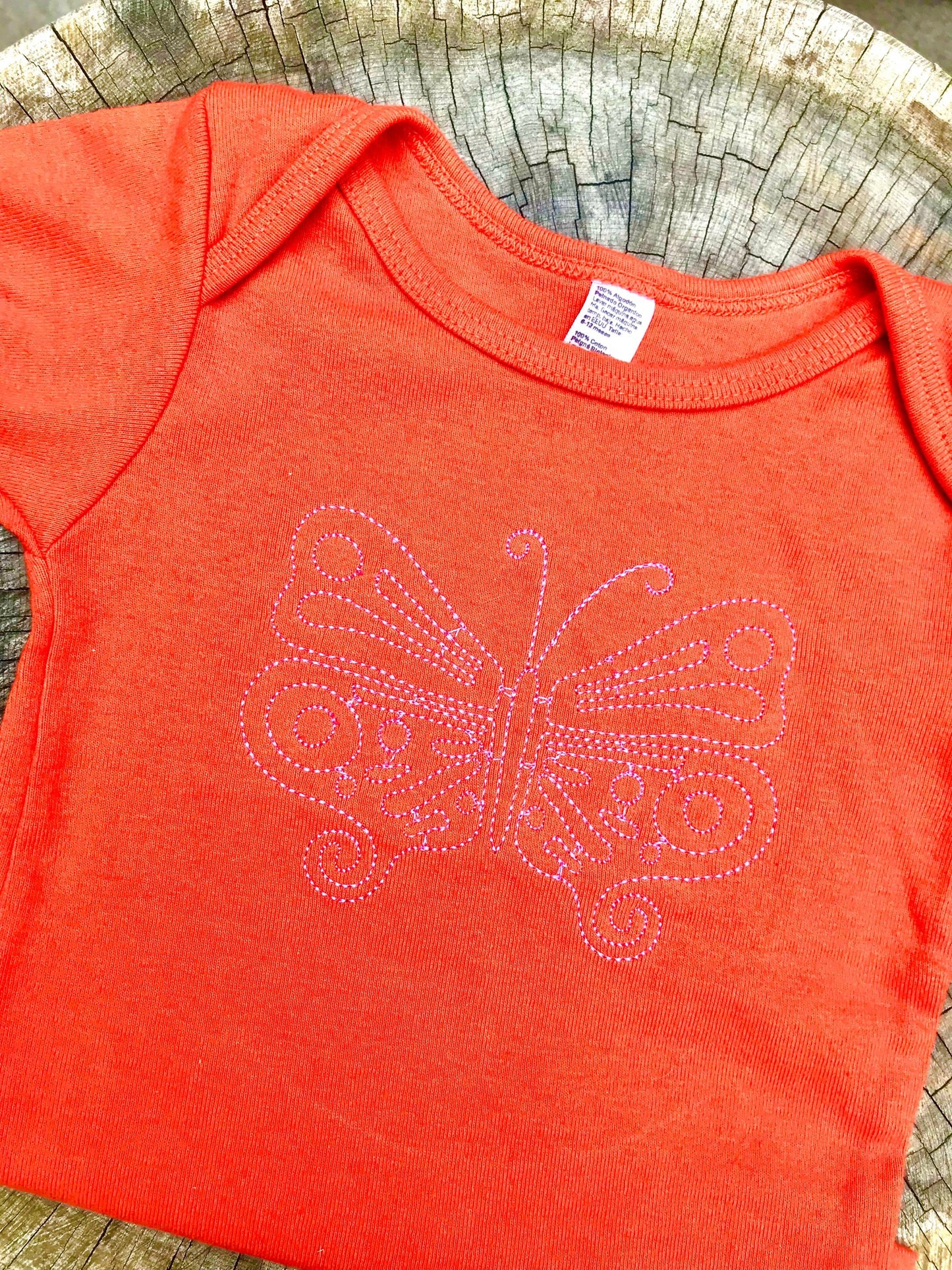 Embroidered Butterfly Baby Tee