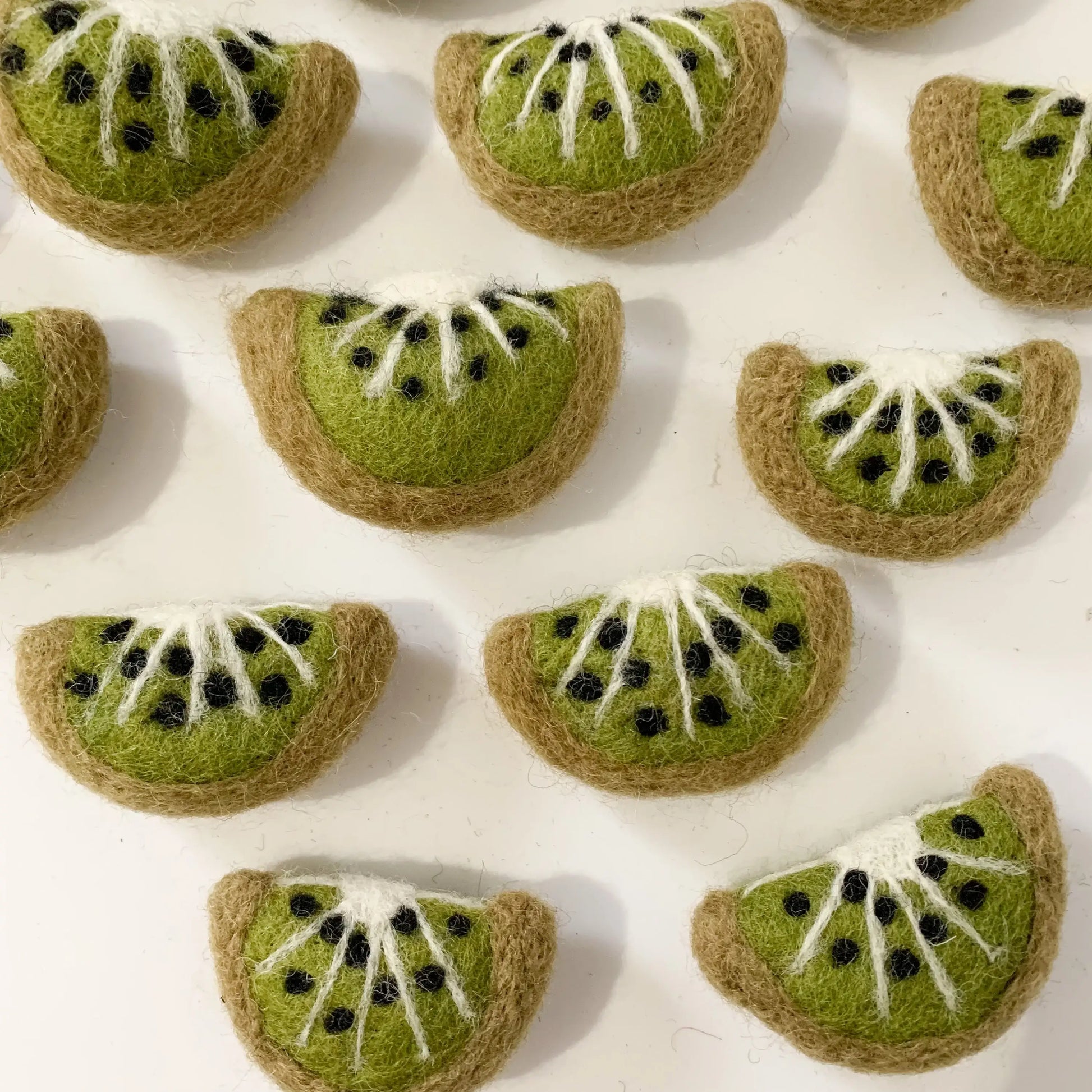 set of felt kiwi slices