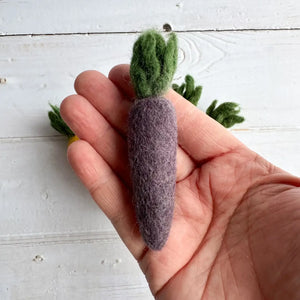 purple mini felt carrot