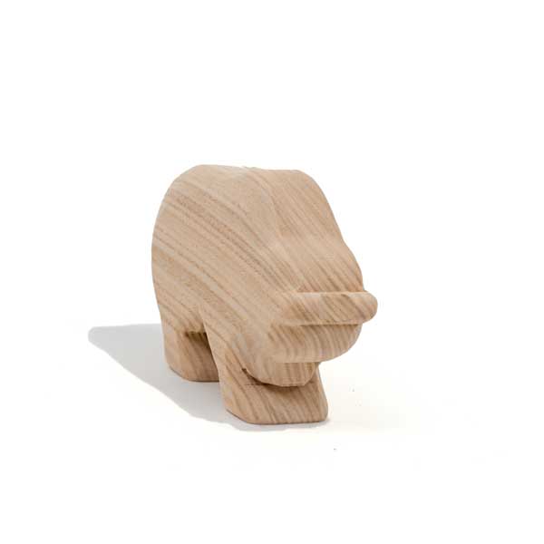 Natural Wooden Bear Running by Ostheimer