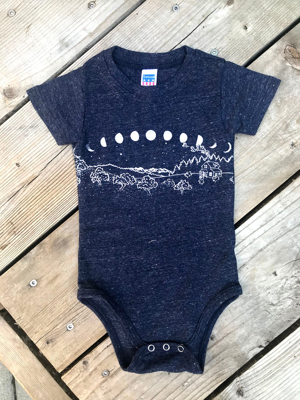 Moon Phase Cottage Short Sleeve Onesie