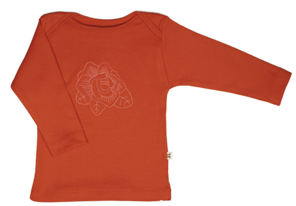 Orange/Pink Rose Baby Long Sleeve Tee