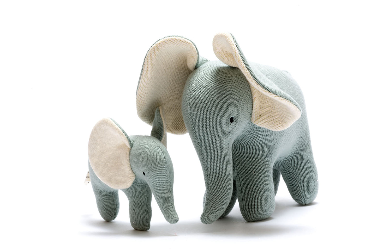 Organic cotton teal elephants