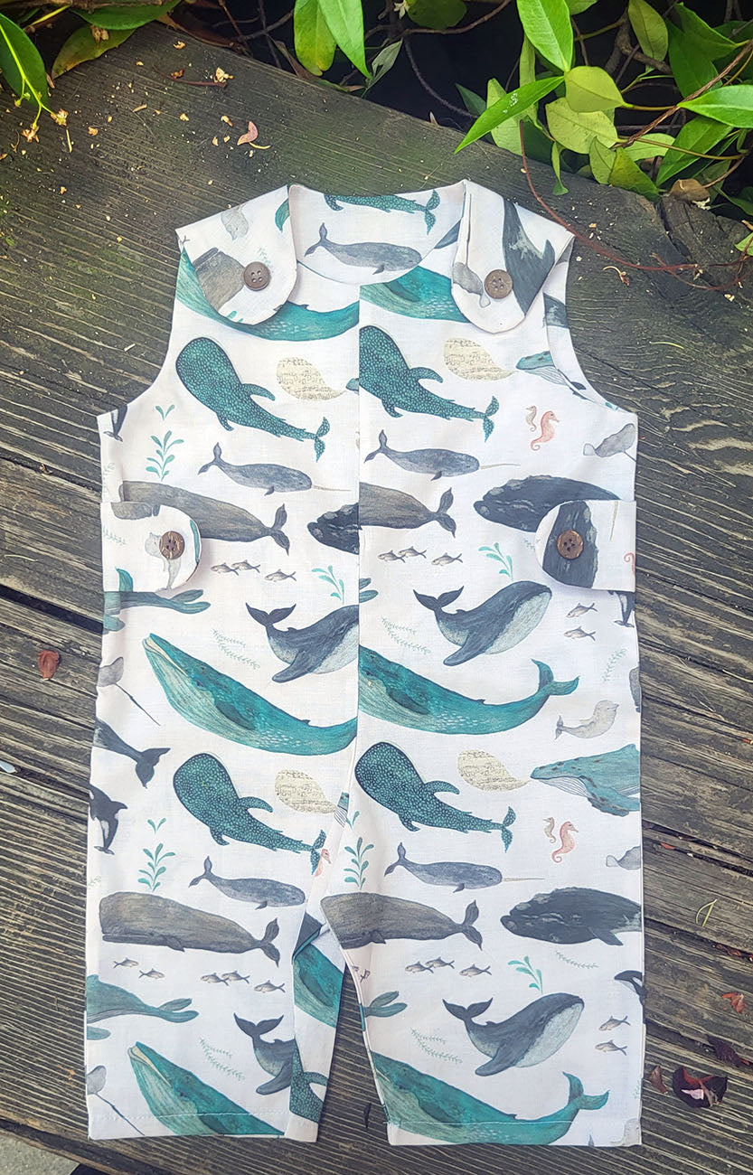 Organic Whale Song Baby Romper