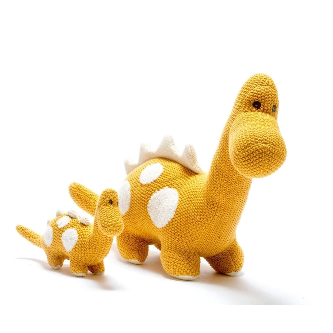 Organic Cotton Mustard Diplodocus Pair