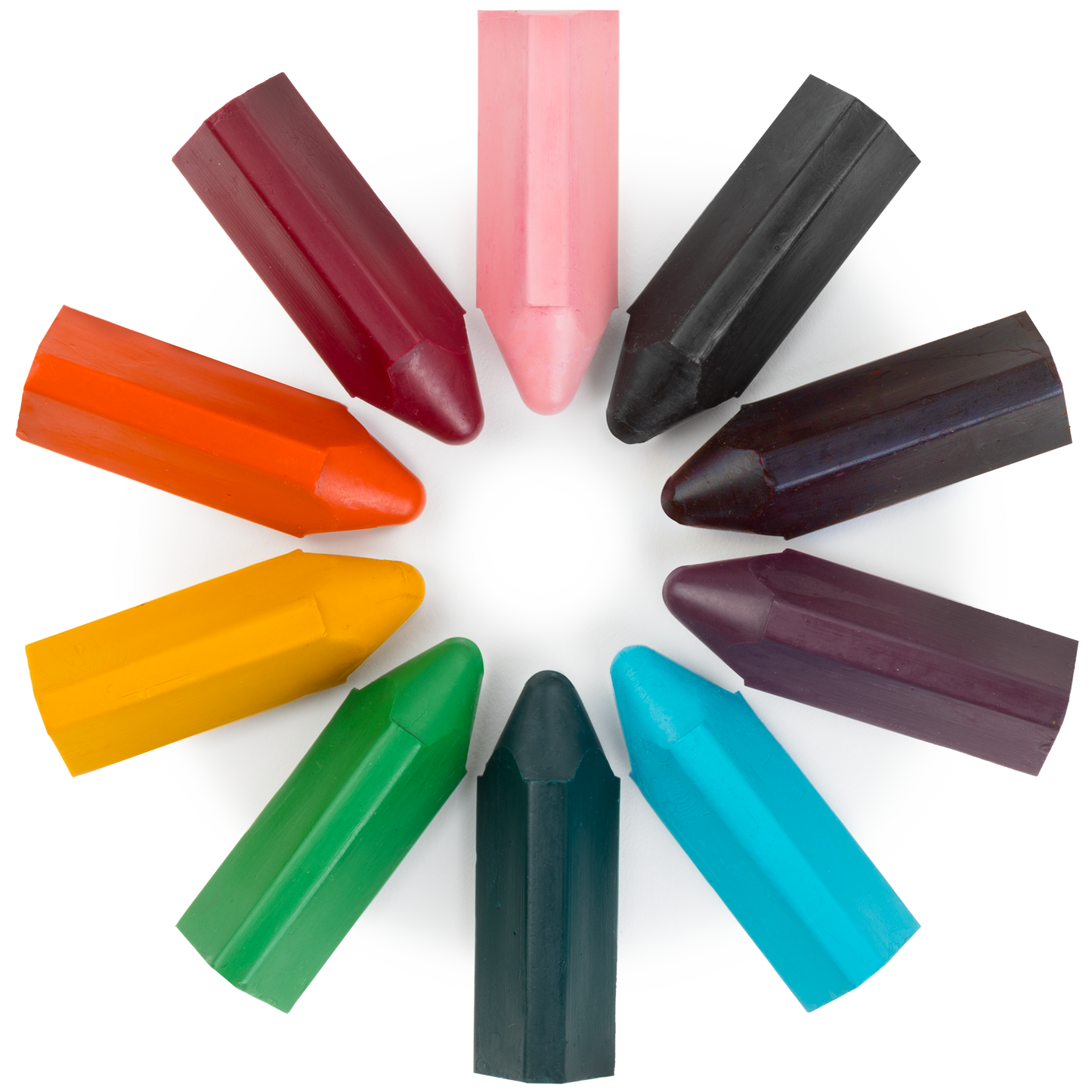 beeswax triangle crayons in assorted colors