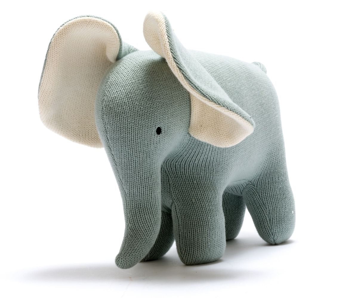 Organic cotton teal large elephant