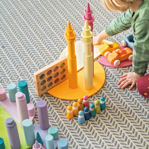 Large Pastel Building Rollers play with cones, rings, coins, and people