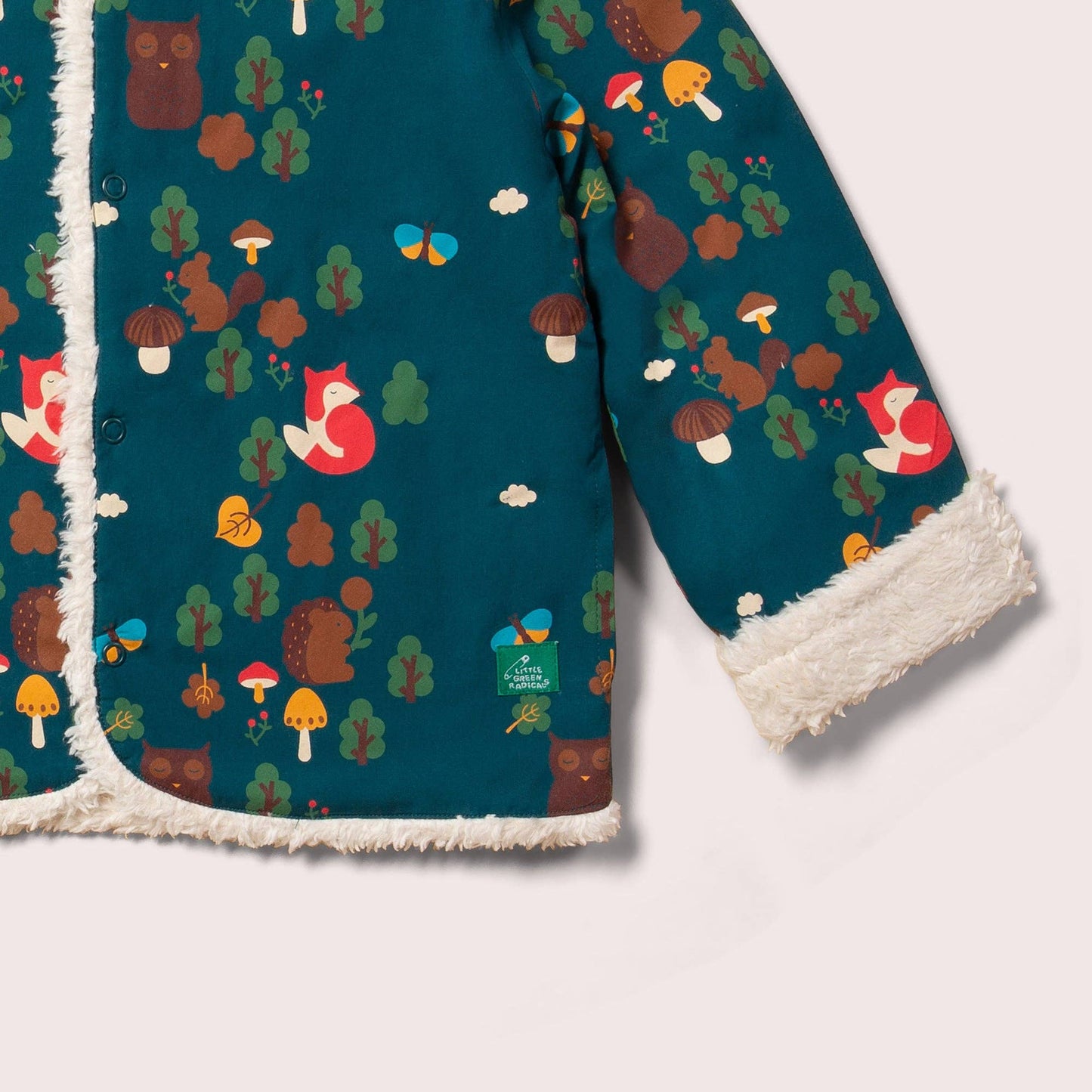 Sleeve detail for enchanted forest reversible jacket