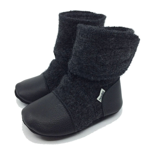 Midnight Wool Booties