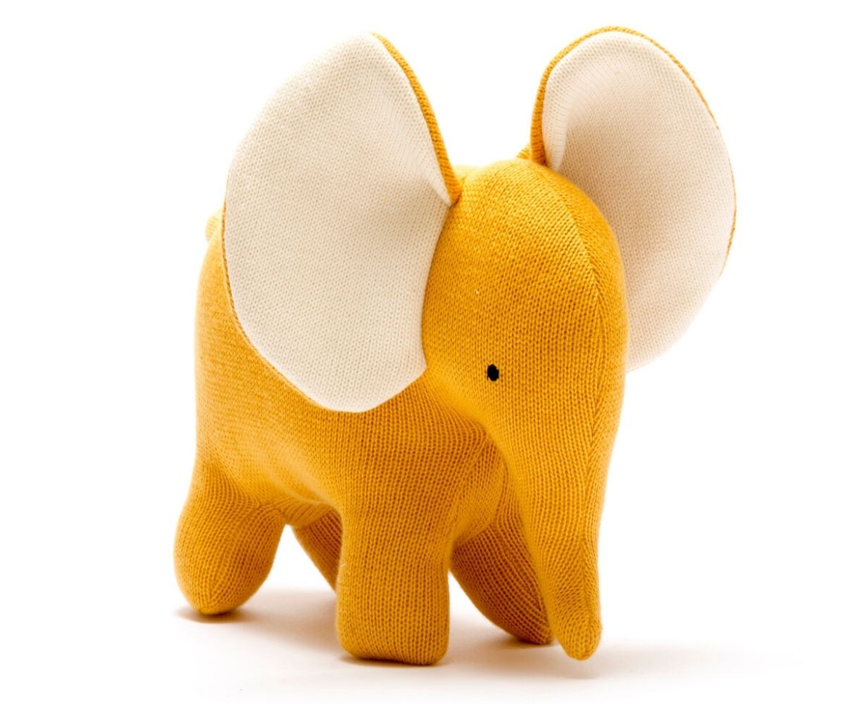 Organic Cotton Large Mustard Elephant