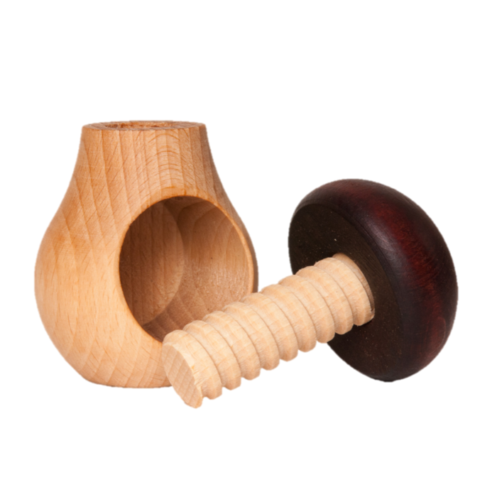 Open wooden mushroom nutcracker