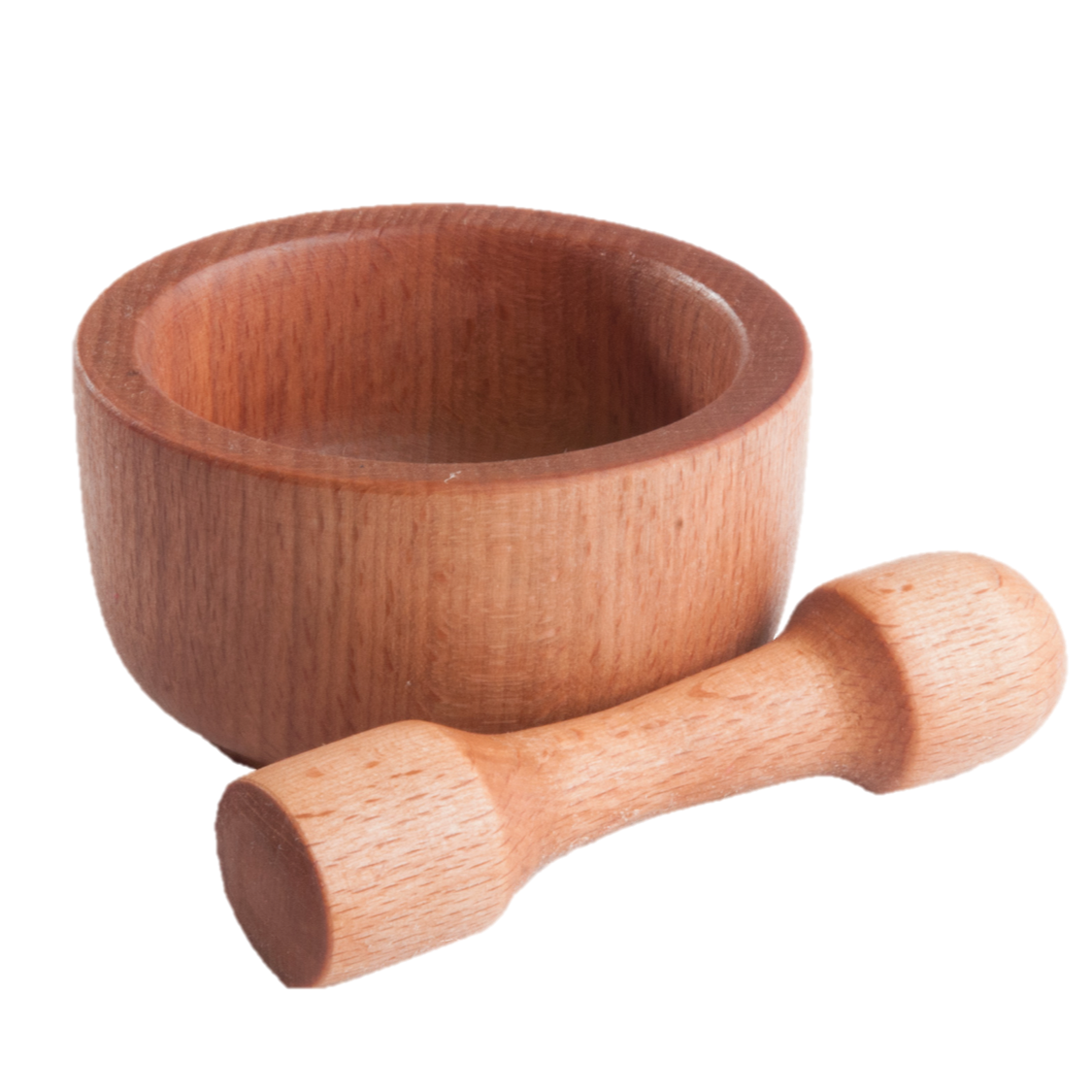 wooden mortar and pestle