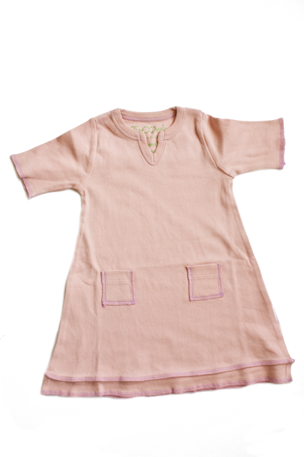 Organic Soft Rose Baby Tunic Pocket Dress