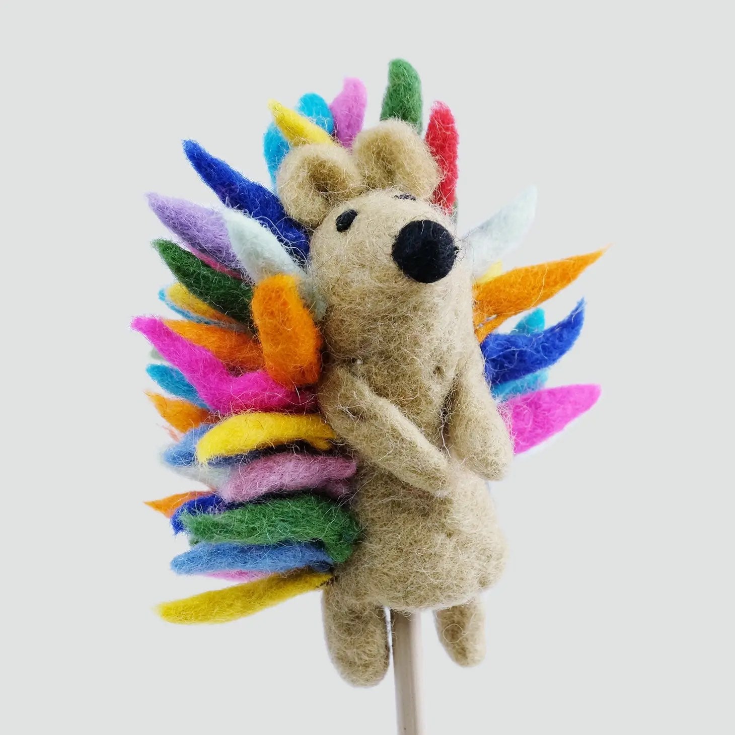 Wool Felt hedgehog finger puppets