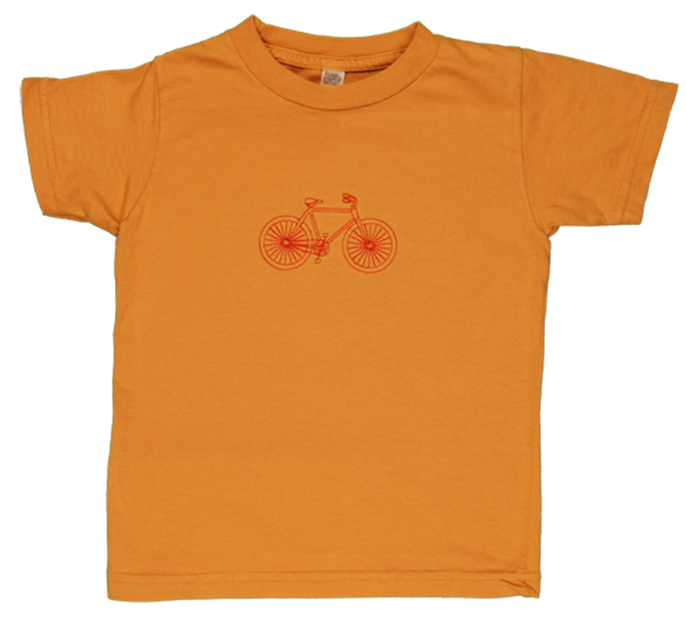 Light Brown/Red Bicycle Baby Short Sleeve Tee