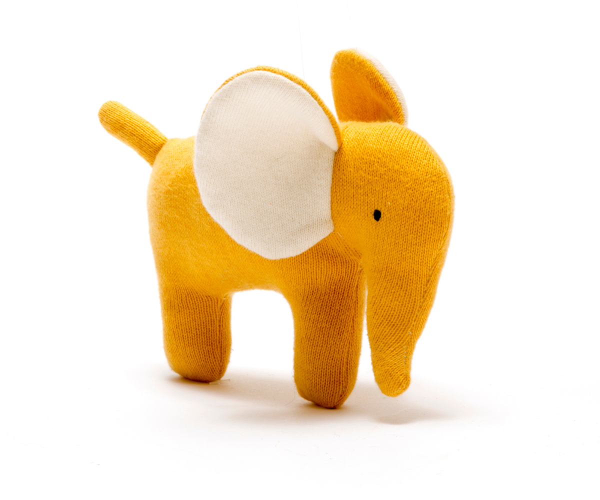 organic cotton small mustard elephant