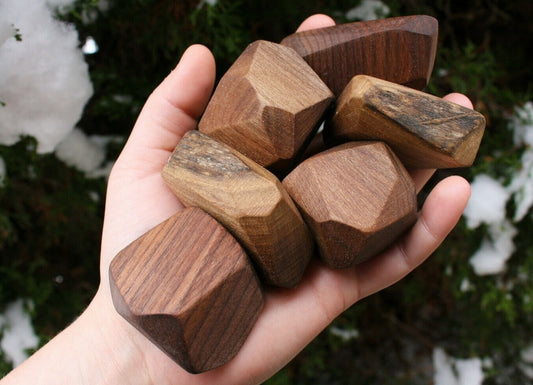 Wood Stacking Stones - Walnut