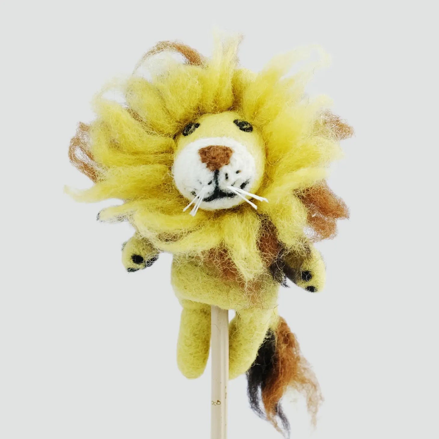 Lion felt finger puppet