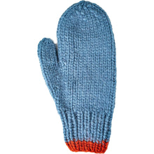 Load image into Gallery viewer, Cable Knit Mittens in Blue and Red
